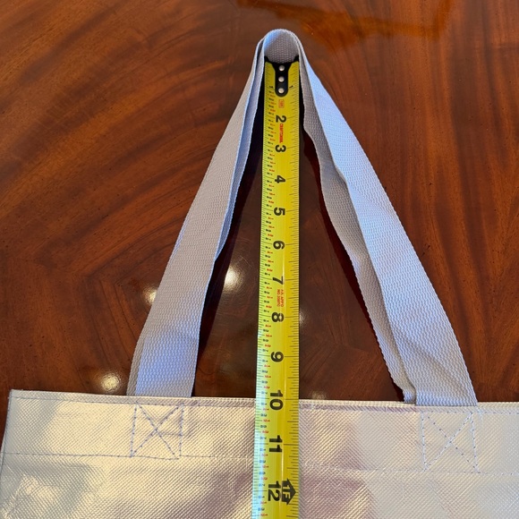 Athleta Silver Metallic Reusable Shopper Tote Bag - Picture 13 of 13